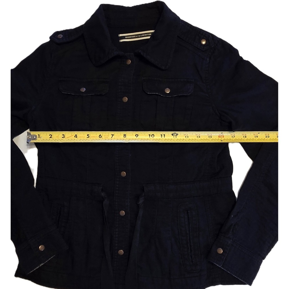 Daughters of Liberation Jacket - Women's Size 4 - Black Button Up Military - Picture 5 of 6